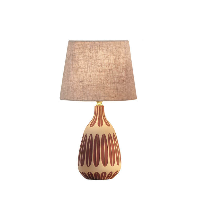 Nordic Vertical Pattern Ceramic Fabric Lamp