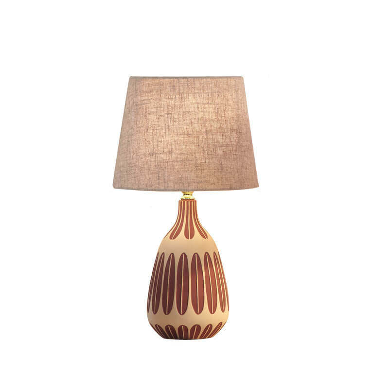 Nordic Vertical Pattern Ceramic Fabric Lamp