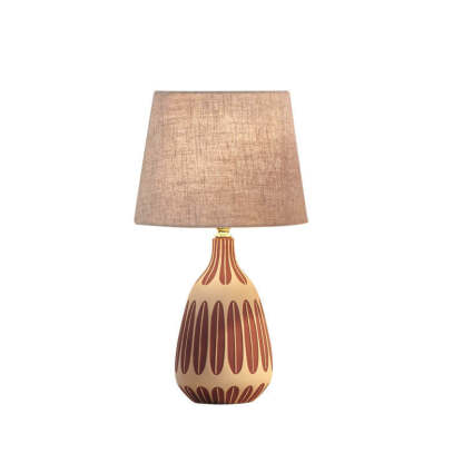 Nordic Vertical Pattern Ceramic Fabric Lamp