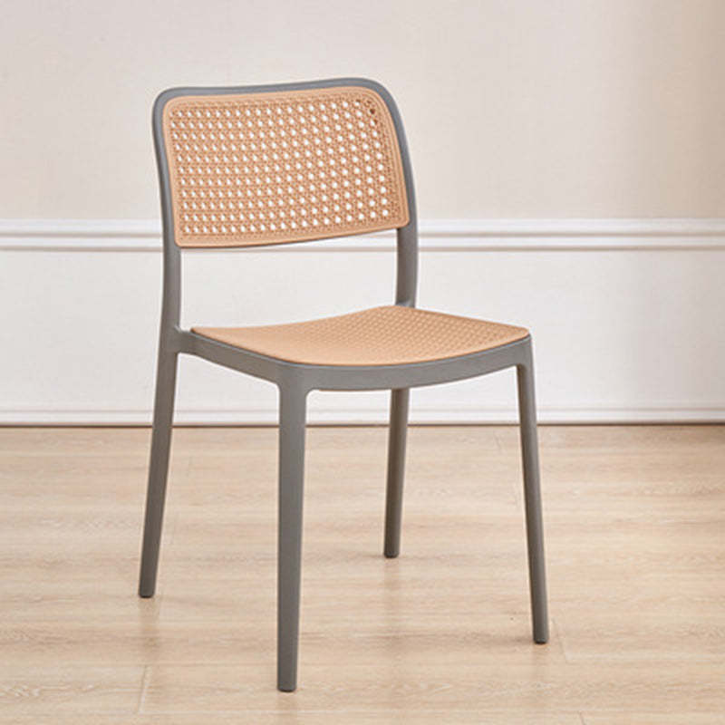 Rattan-Look Plastic Stackable Dining Armchair