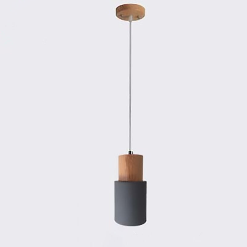 Nordic Cylinder Wood Pendant Light
