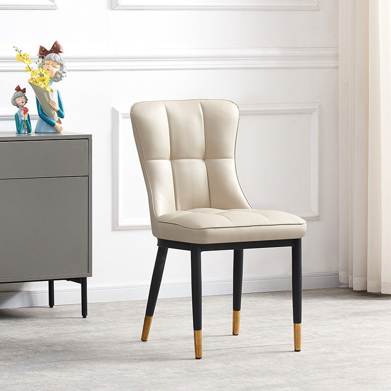 Nordic Lattice Leather Steel Dining Chair