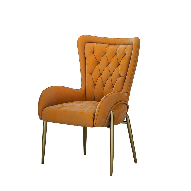 Modern Curved PU Leather Velvet Dining Chair