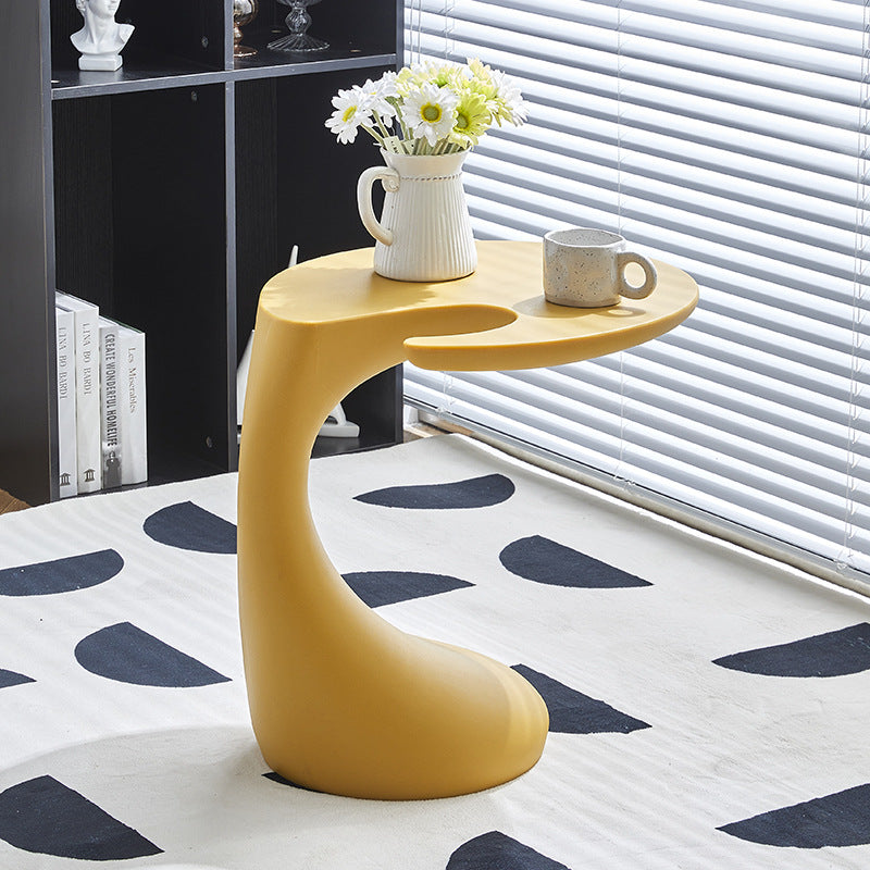 Contemporary Oval Base Plastic End Table