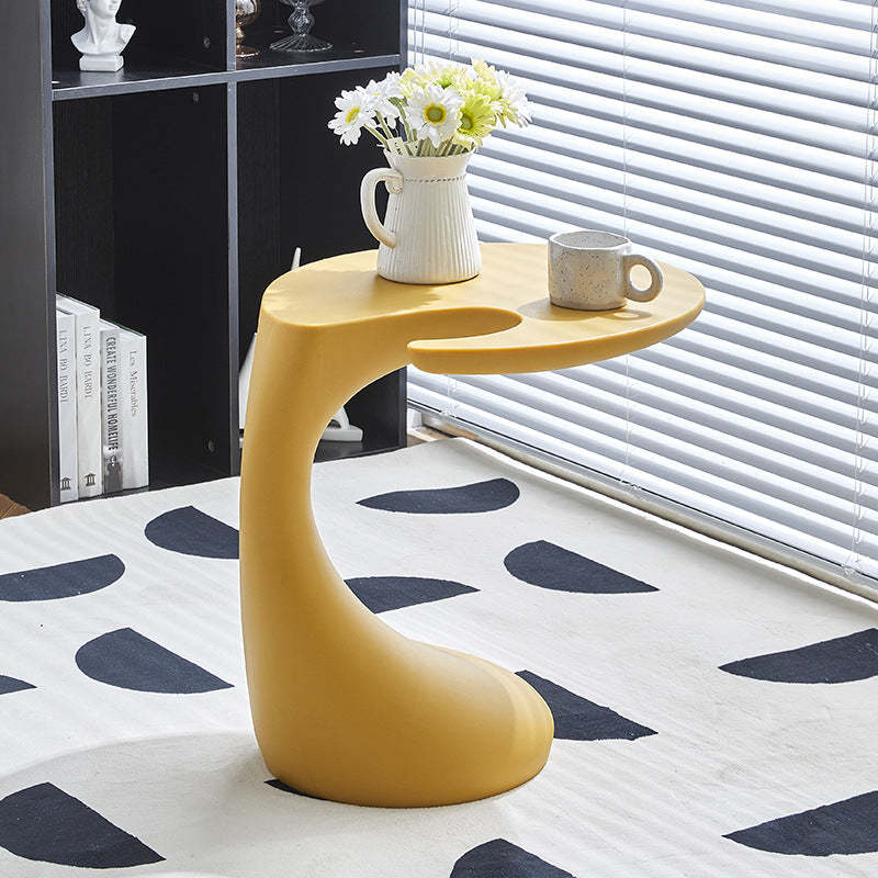 Contemporary Oval Base Plastic End Table