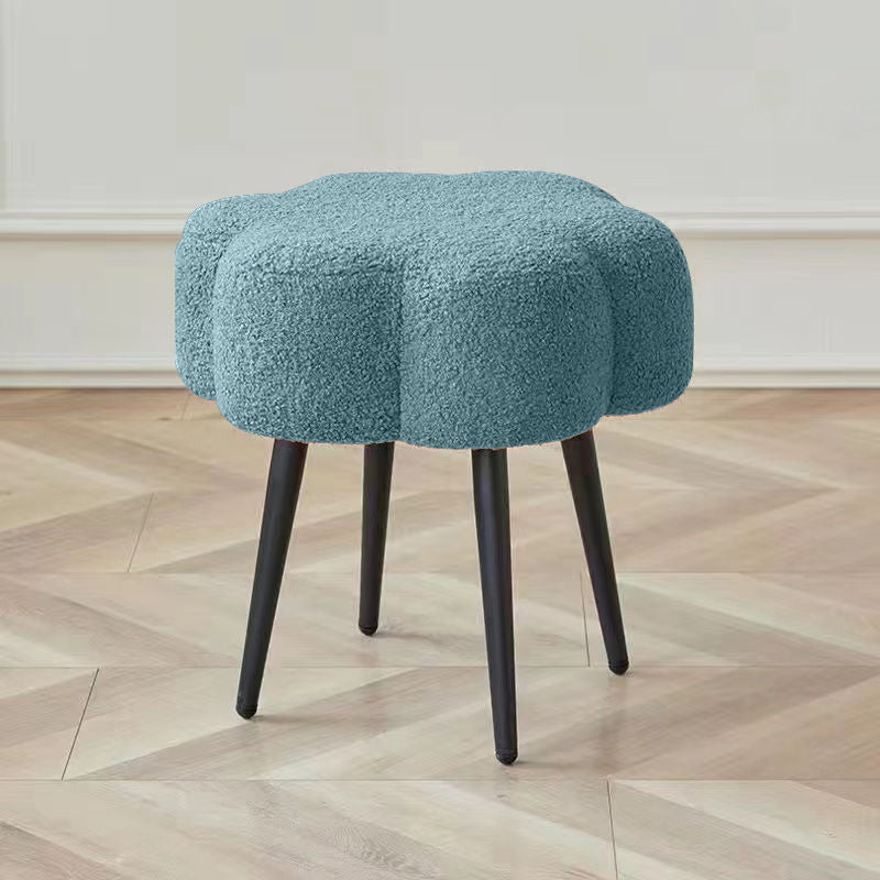 Minimalist Cloud Lambswool Steel Vanity Stool