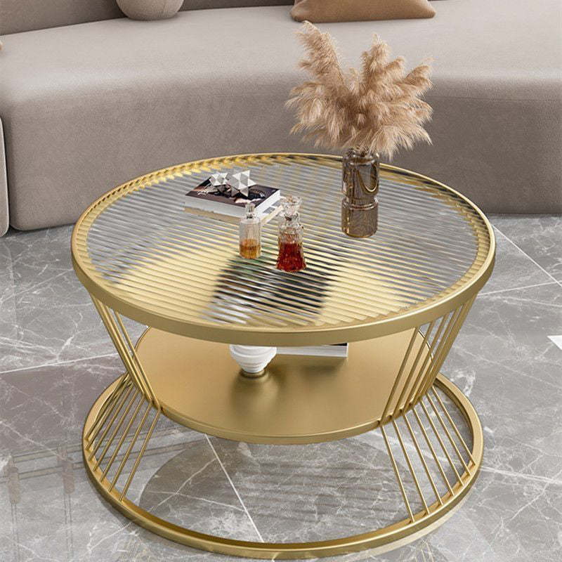 Modern Tempered Glass 2-Tier Coffee Table