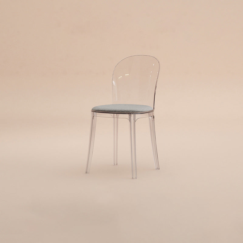 Scandinavian Curved Plastic Fabric Chair