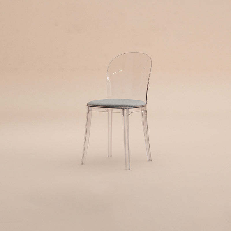 Scandinavian Curved Plastic Fabric Chair