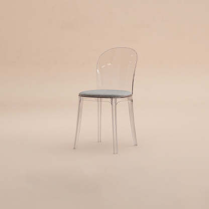 Scandinavian Curved Plastic Fabric Chair