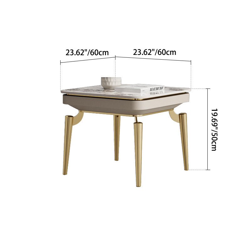 Modern Clover Slate Steel 4-Leg Side Table
