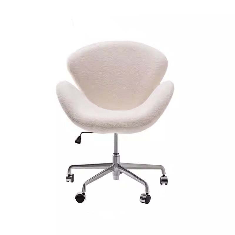 Minimalist Flannel Lambskin Movable Desk Chair