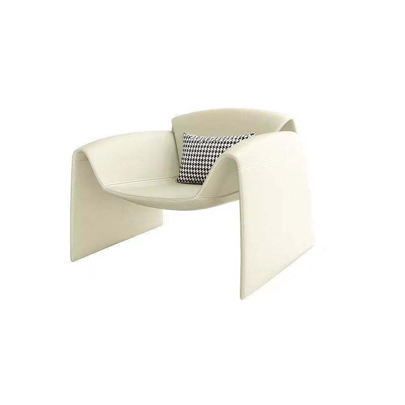Minimalist Plywood Lambswool Accent Chair