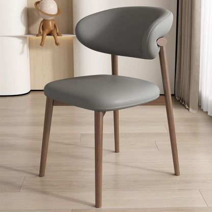 Nordic Leather Metal Dining Chair — Khaki + White Frame