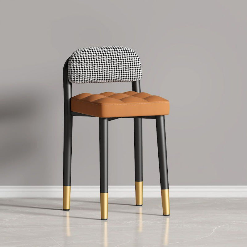 Modern Fabric Upholstered Low Back Vanity Stool
