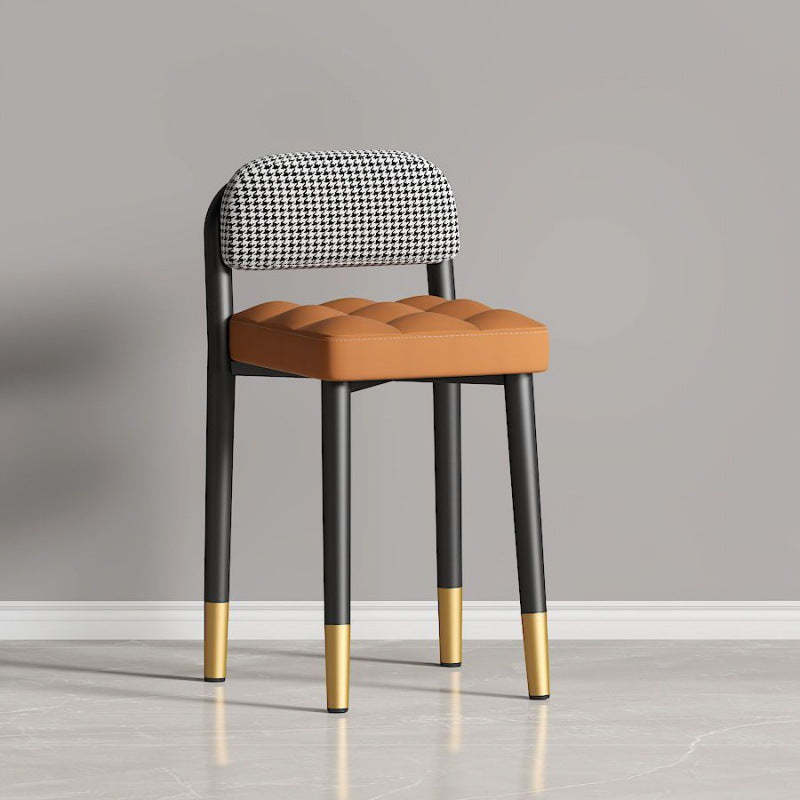 Modern Fabric Upholstered Low Back Vanity Stool