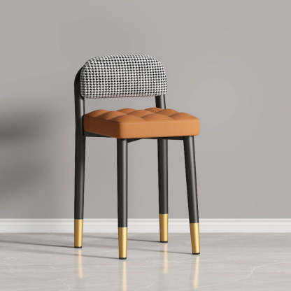 Modern Fabric Upholstered Low Back Vanity Stool
