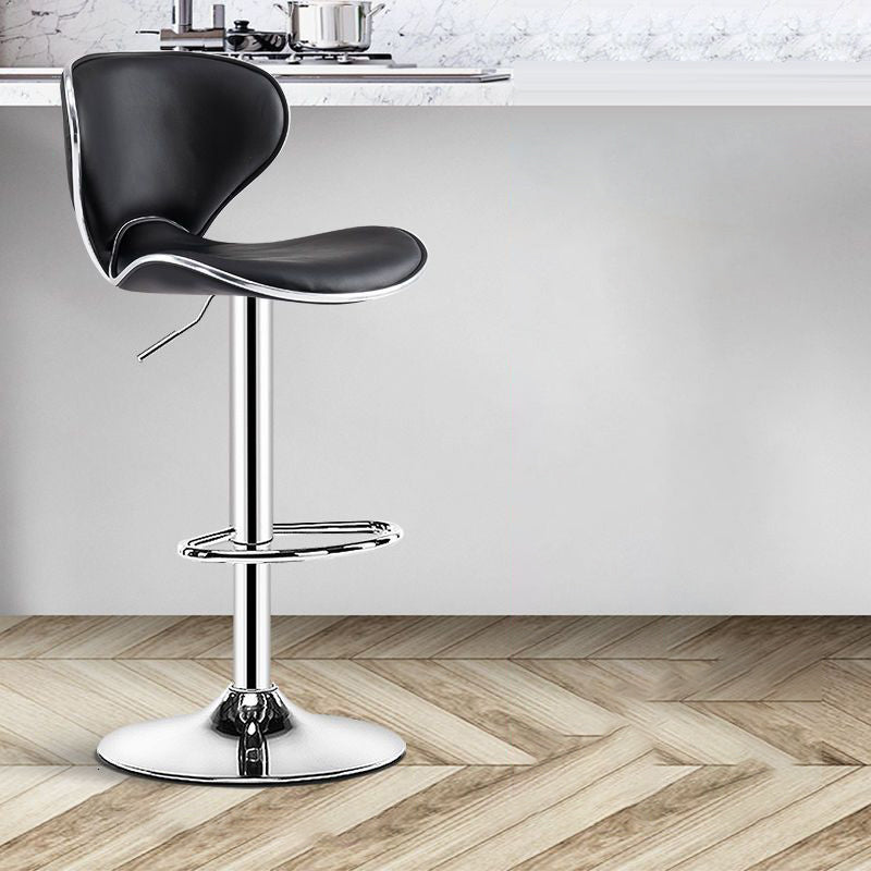 Minimalist Napa Leather Metal Bar Stool