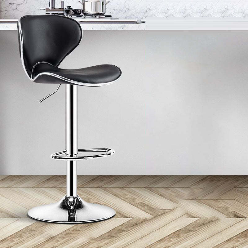 Minimalist Napa Leather Metal Bar Stool