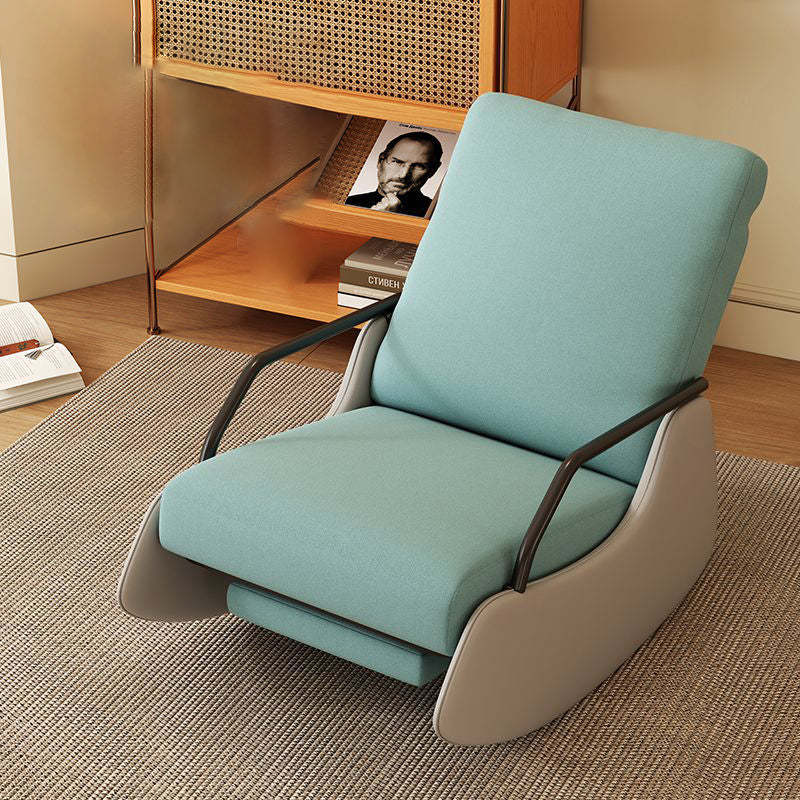 Modern Snowflake Velvet Cat Scratch Leather Recliner — Footrest & Imported Latex Version / Gray & Light Gray