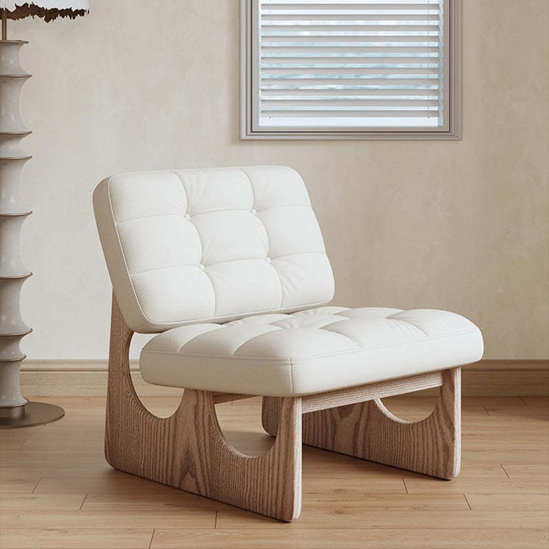 Lighom upholstered leather fabric wood accent chairs for living room