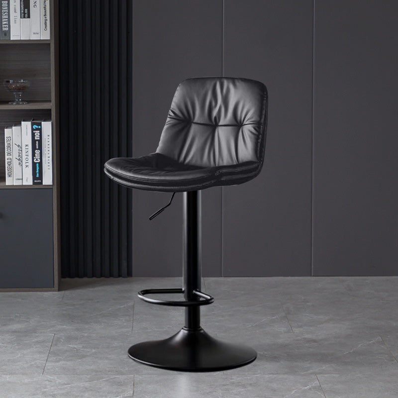 Nordic Leather Metal Pedestal Bar Stool