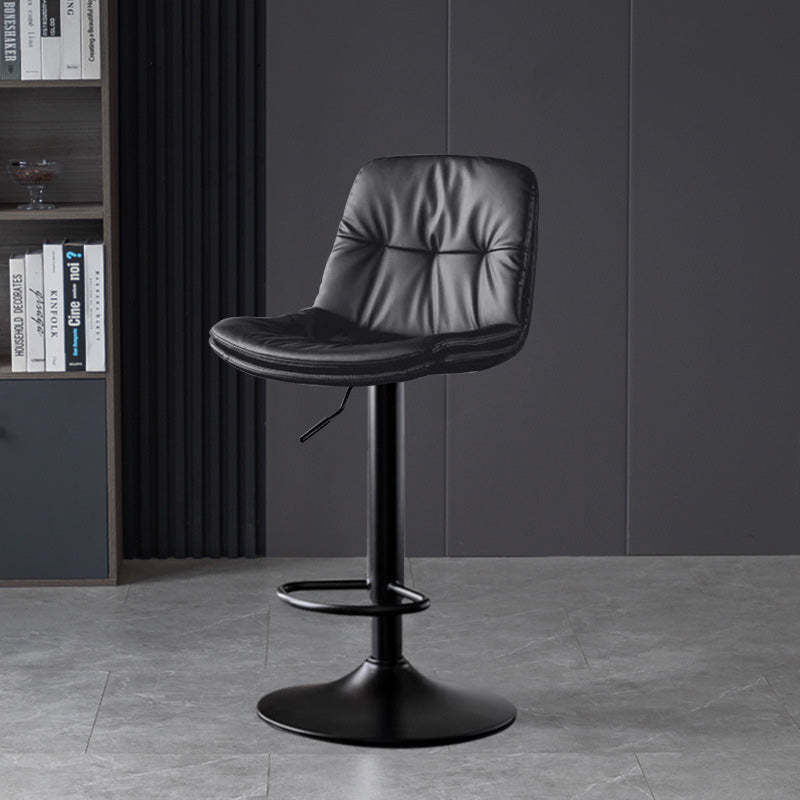 Nordic Leather Metal Pedestal Bar Stool