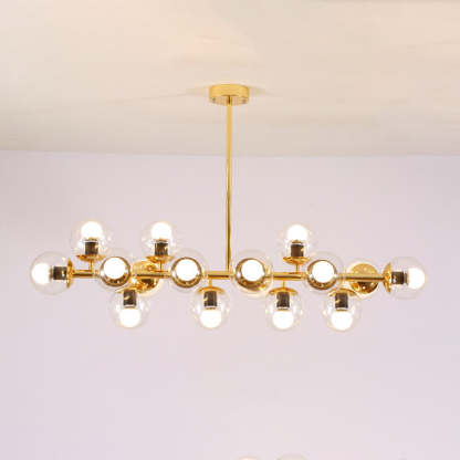 Scandinavian Long Globe Iron Island Chandelier