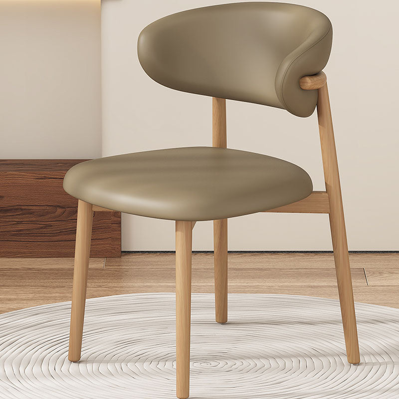 Minimalist Curved Iron Leather Chair