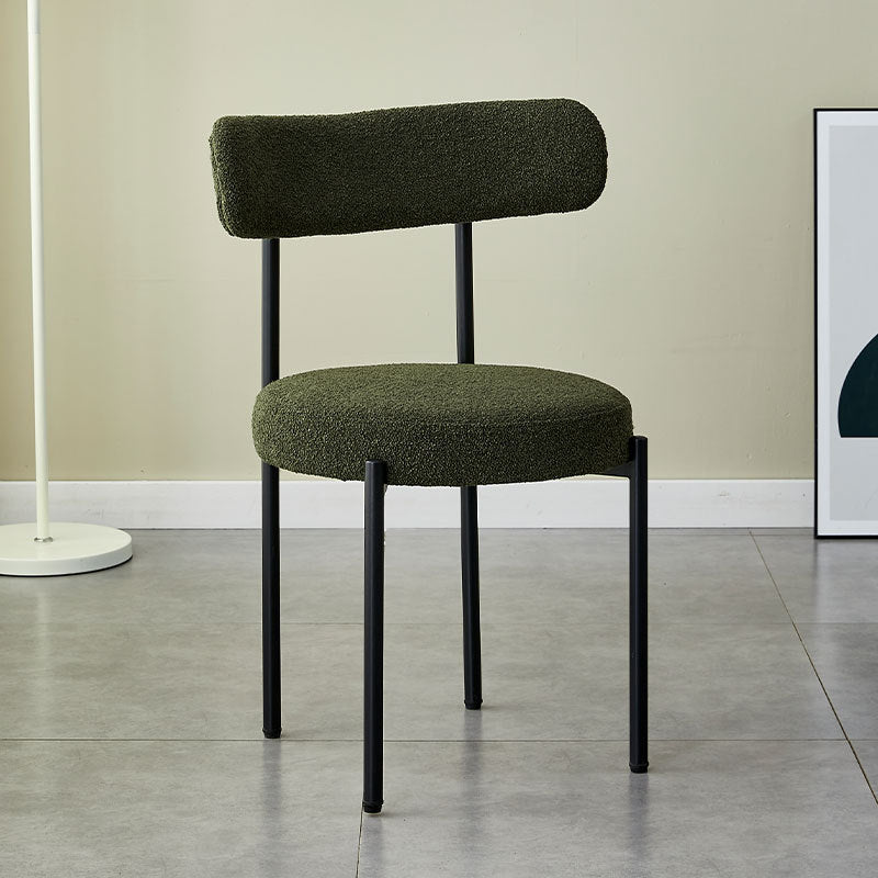 Nordic Round Fabric Metal Dining Chair