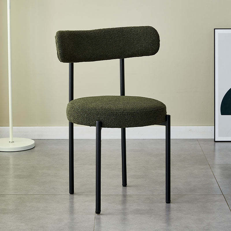 Nordic Round Fabric Metal Dining Chair