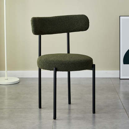 Nordic Round Fabric Metal Dining Chair