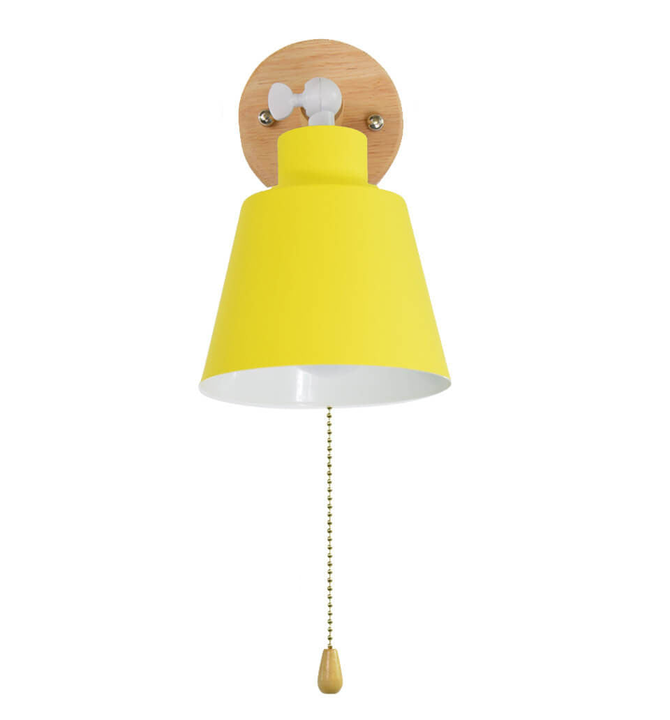 Nordic Macaron Rotatable Wood Wall Sconce