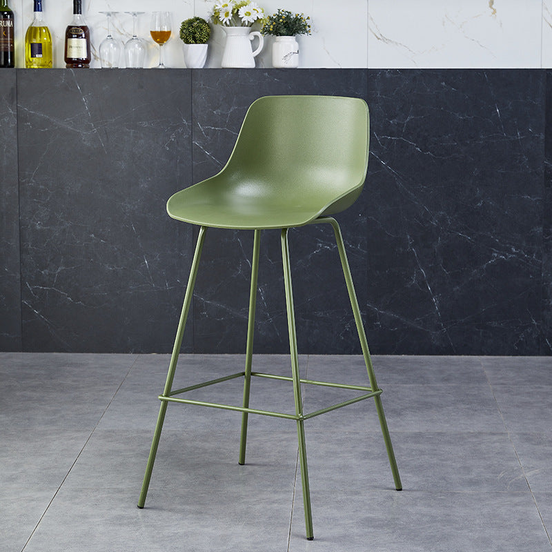 Curved Plastic Bar Stool — Yellow