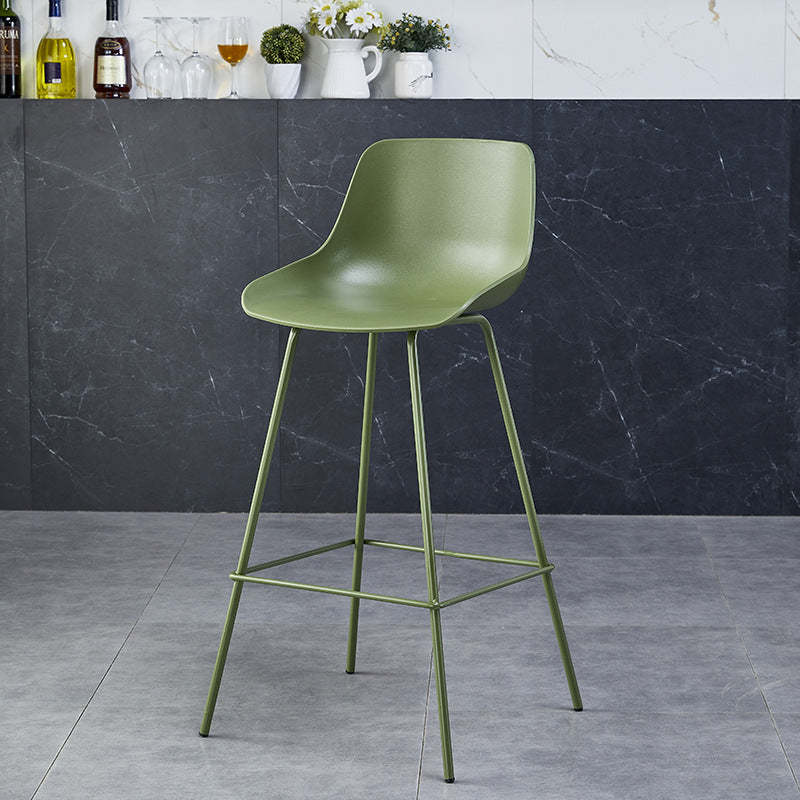 Curved Plastic Bar Stool — Yellow