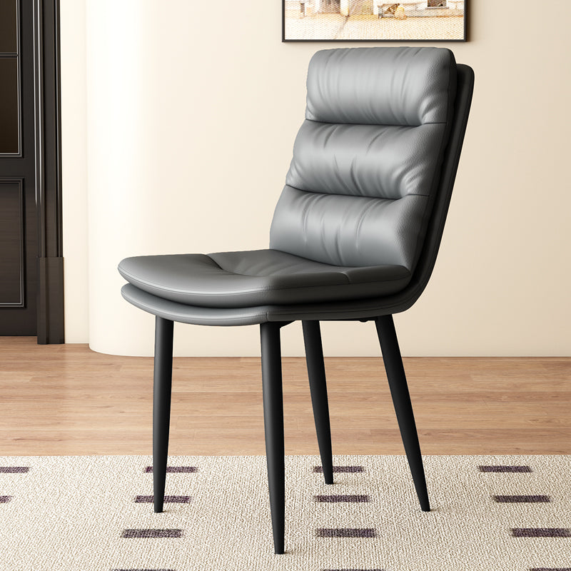 Minimalist Leather Steel Dining Chair