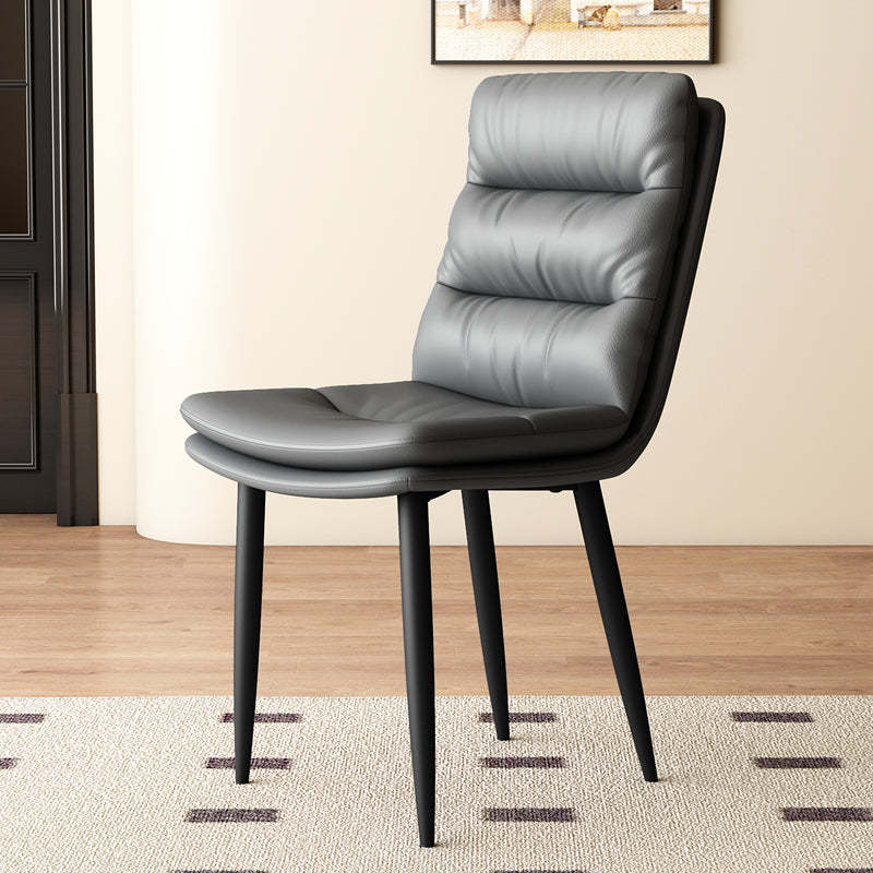 Minimalist Leather Steel Dining Chair