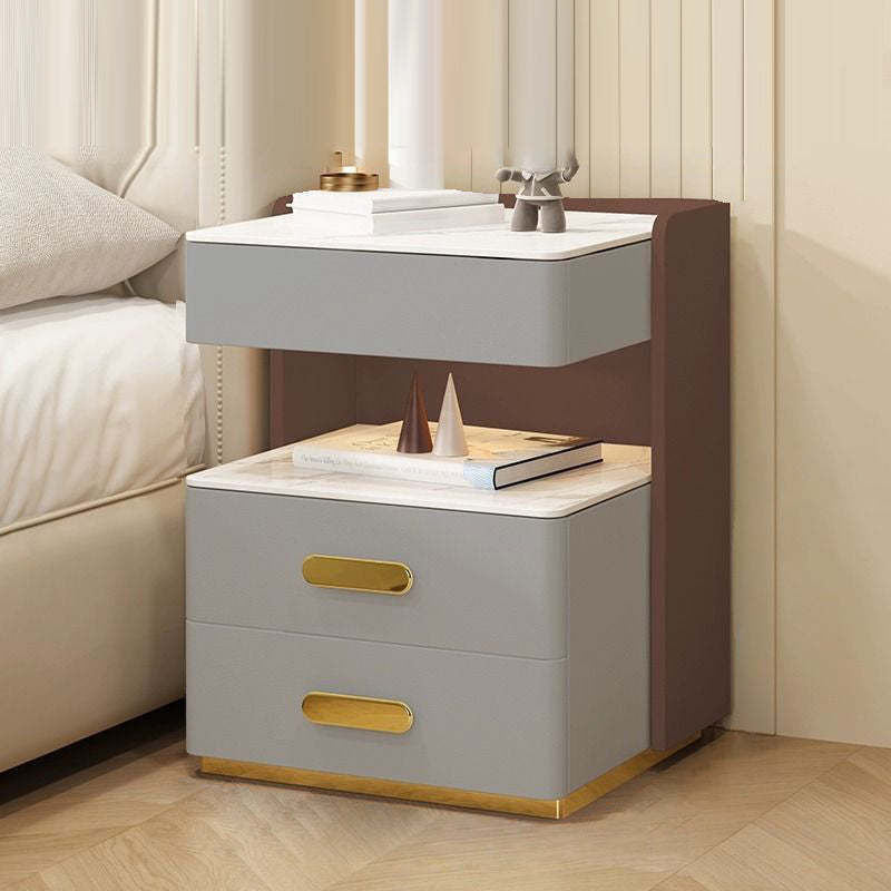 Contemporary Rock Nightstand 2-Drawer
