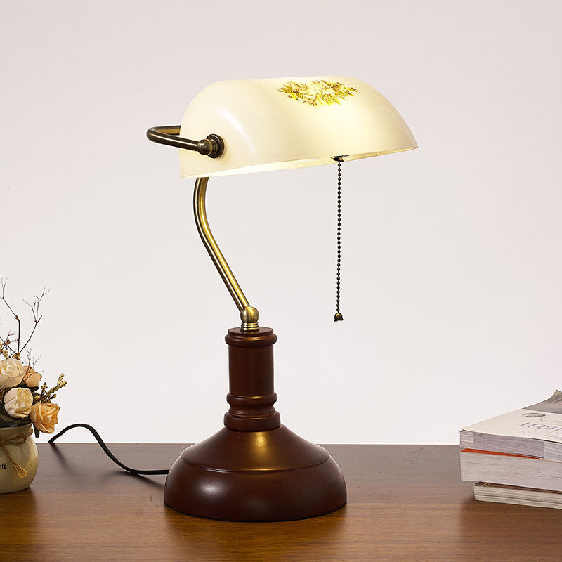 Vintage Solid Wood Glass Bank Zipper Lamp — D - Solid Wood + Green Shad / 220V-240V For UK/AU