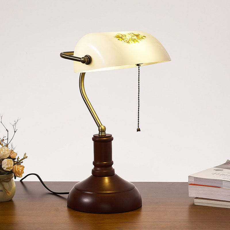 Vintage Solid Wood Glass Bank Zipper Lamp — D - Solid Wood + Green Shad / 220V-240V For UK/AU