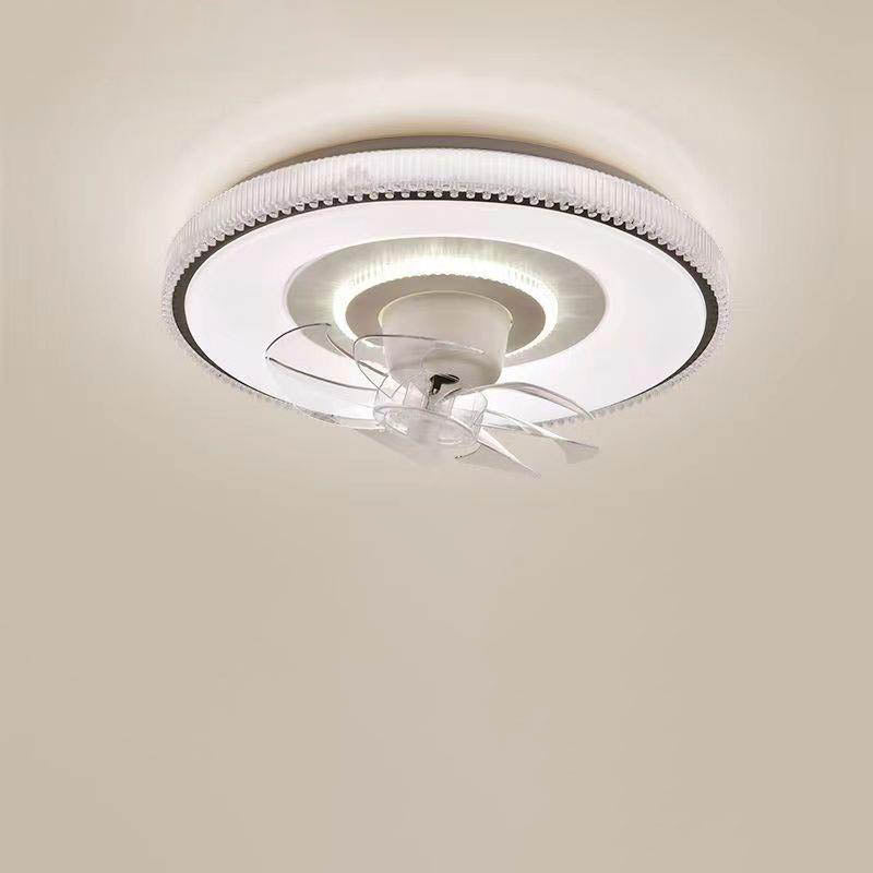 Minimalist Round LED Flush Mount Fan Light