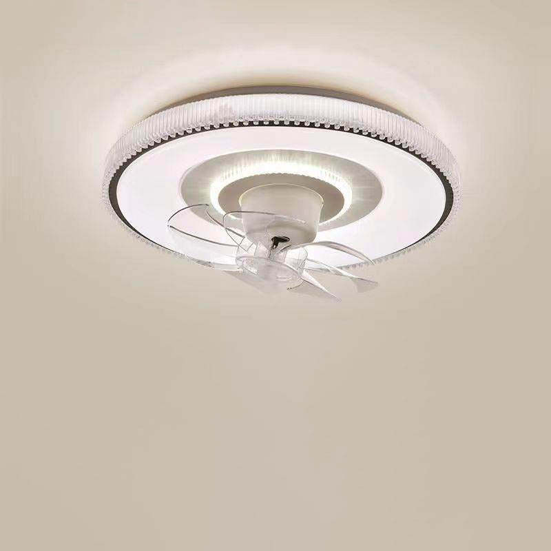 Minimalist Round LED Flush Mount Fan Light