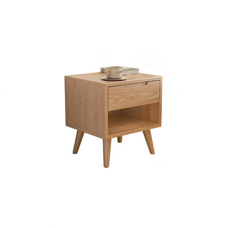 Modern Rubber Wood Bedside Nightstand