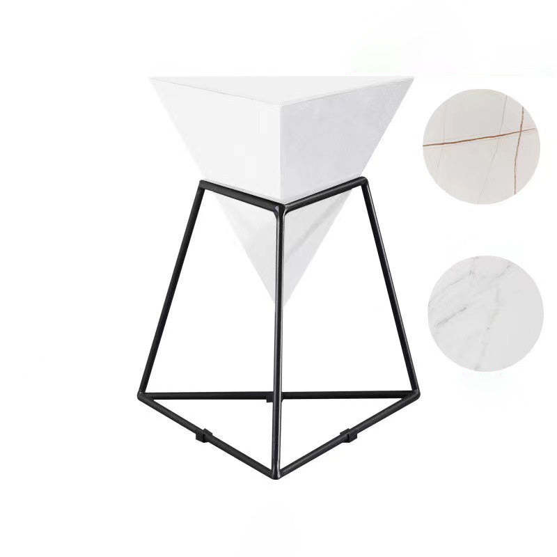 Nordic Pyramid Glass Slate Side Table