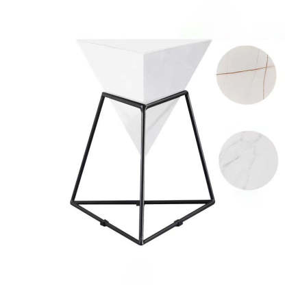 Nordic Pyramid Glass Slate Side Table