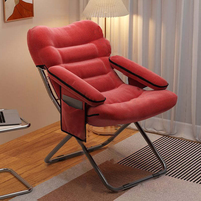 Minimalist Cotton Stainless Steel Accent Chair