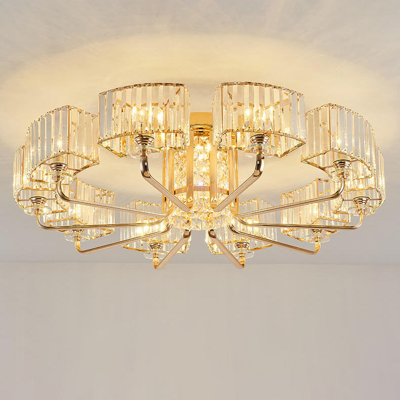 Modern Crystal 6/8/10/12-Light Flush Mount — 12 / 110V-120V For US/CA