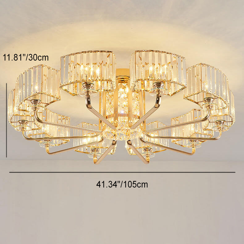 Modern Crystal 6/8/10/12-Light Flush Mount