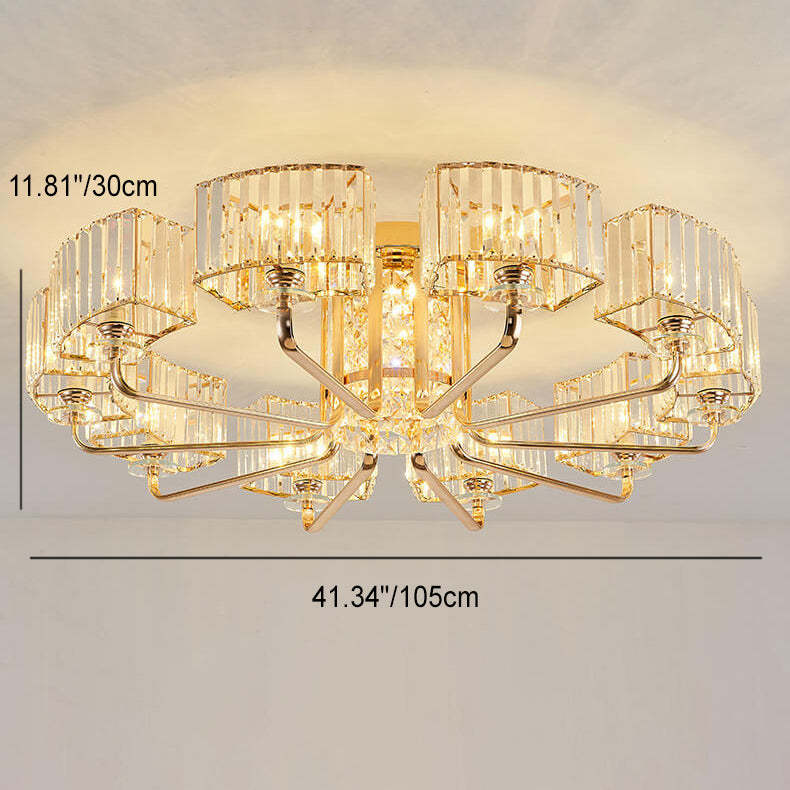 Modern Crystal 6/8/10/12-Light Flush Mount