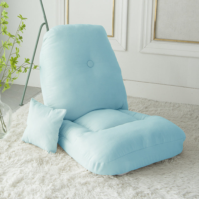 Minimalist Fabric Brushed Cotton Armless Sofa — Blue